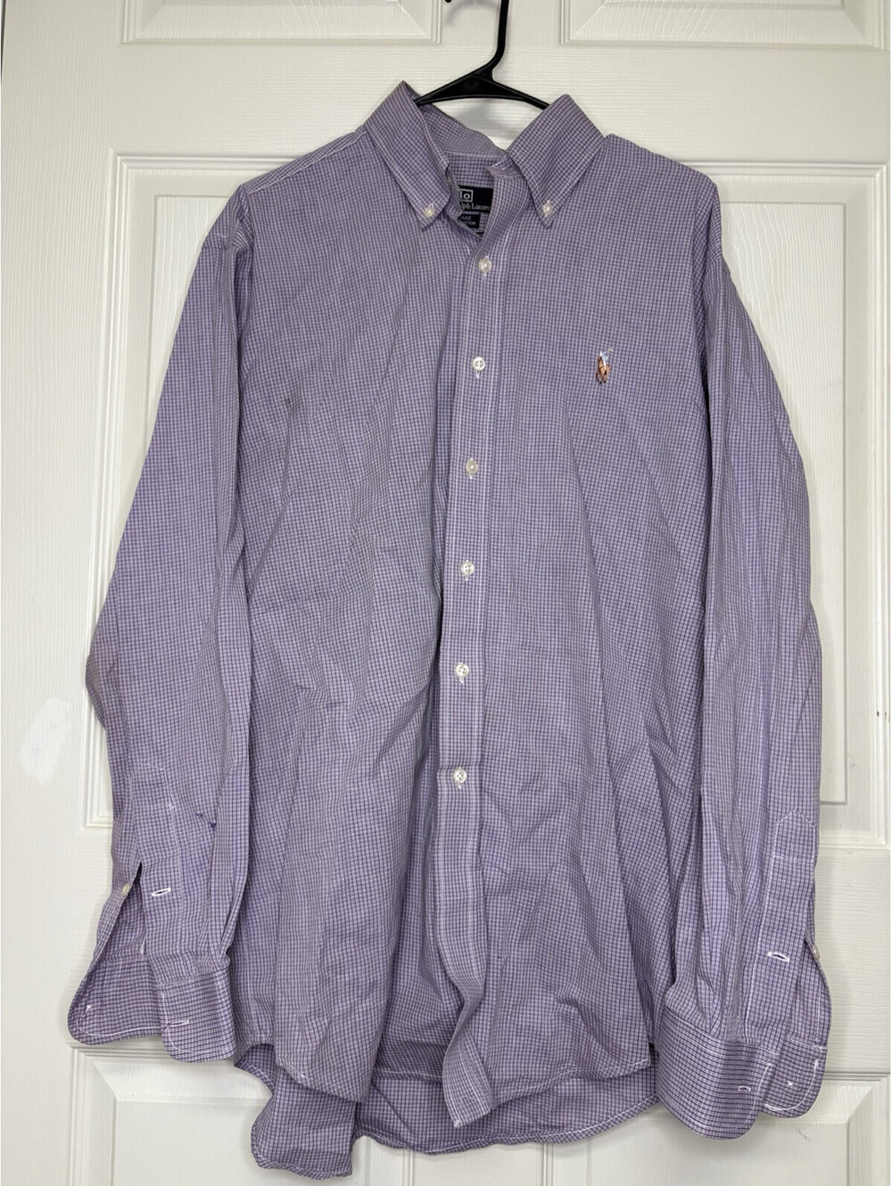 Polo Ralph Lauren Purple Button Up Long-sleeve Shirt Medium Flesh Pony